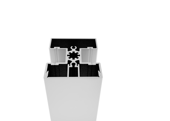 50x60-as alumínium oszlop és fedél készlet - 6000mm R7016