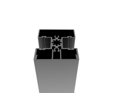 50x60-as alumínium oszlopkészlet és sapka - 1500mm R7016