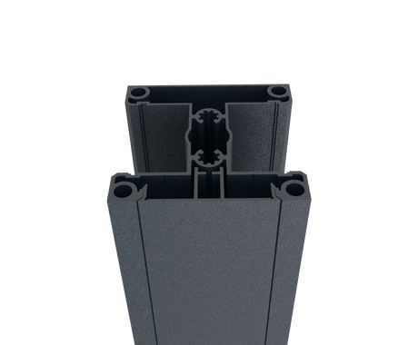 70x70-es alumínium oszlopkészlet és fedősín - 6000 mm R7016