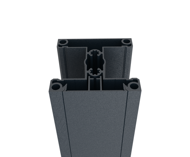 70x70-es alumínium oszlopkészlet és fedősín - 6000 mm R7016