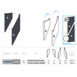 Click-lock spacer cover strip for U40-adapter, 41x09-36mm - Anthracite R7016, slanted with 5 mm gap - SET