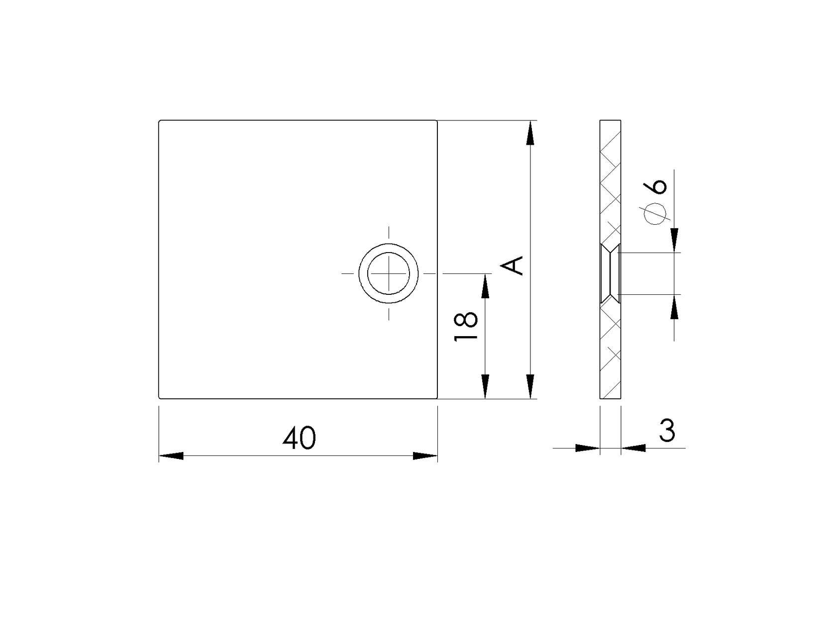 Alumínium adapter fedél 18 mm-es lécekhez 40x38 R7016