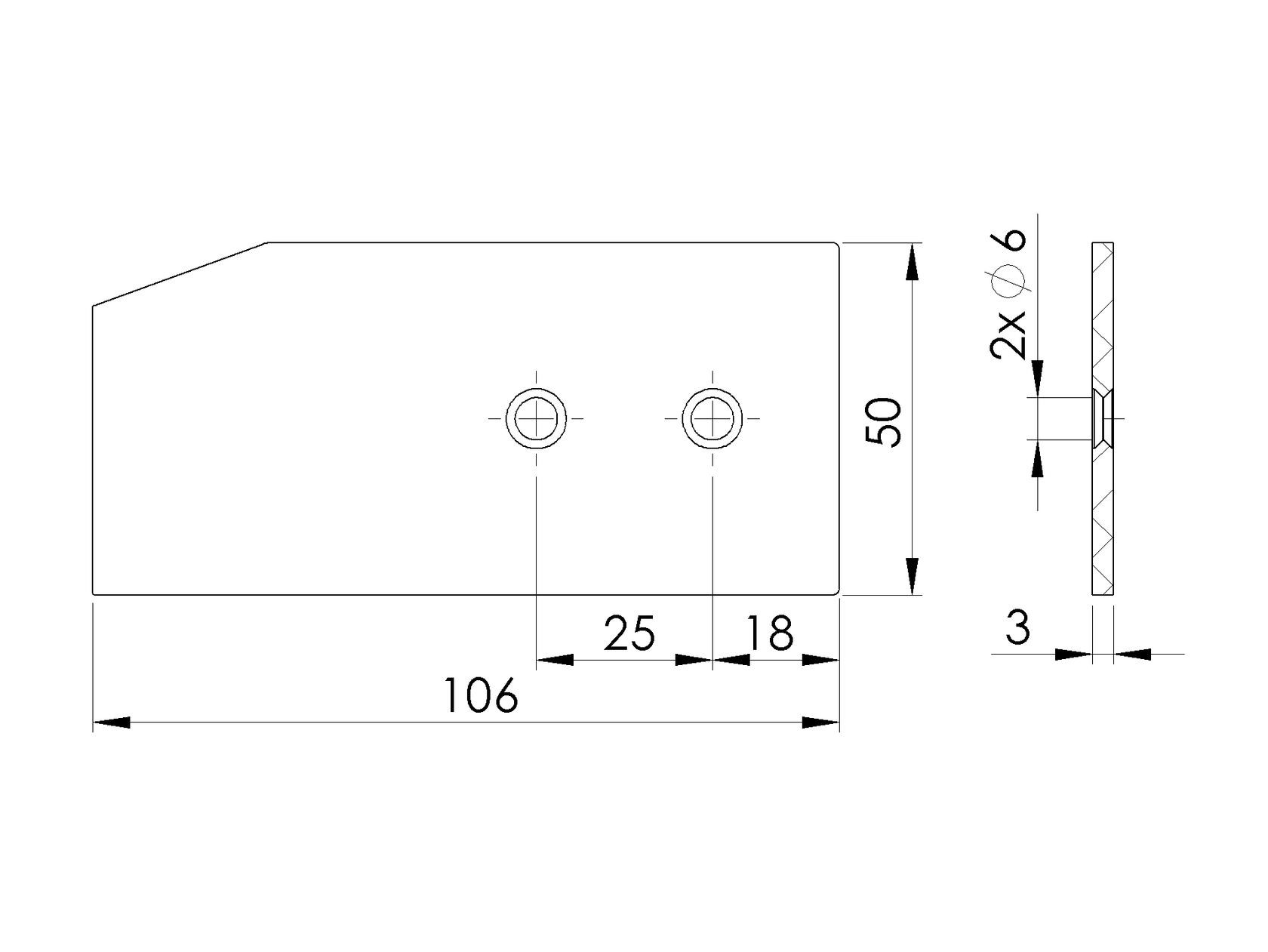 Az alumínium fedél a tolókapu vezetőprofiljaihoz 105x50 R7016