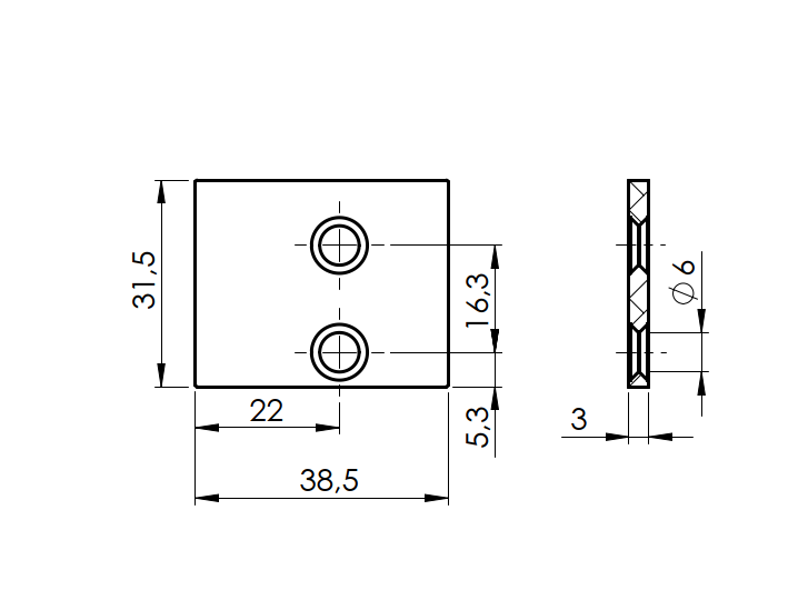 Alumínium adapter fedél redőnyökhöz 66x40 R7016