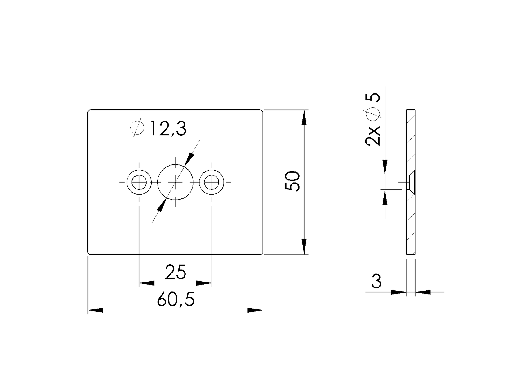 50x60 R7016 keretprofilhoz való zsanér tartó