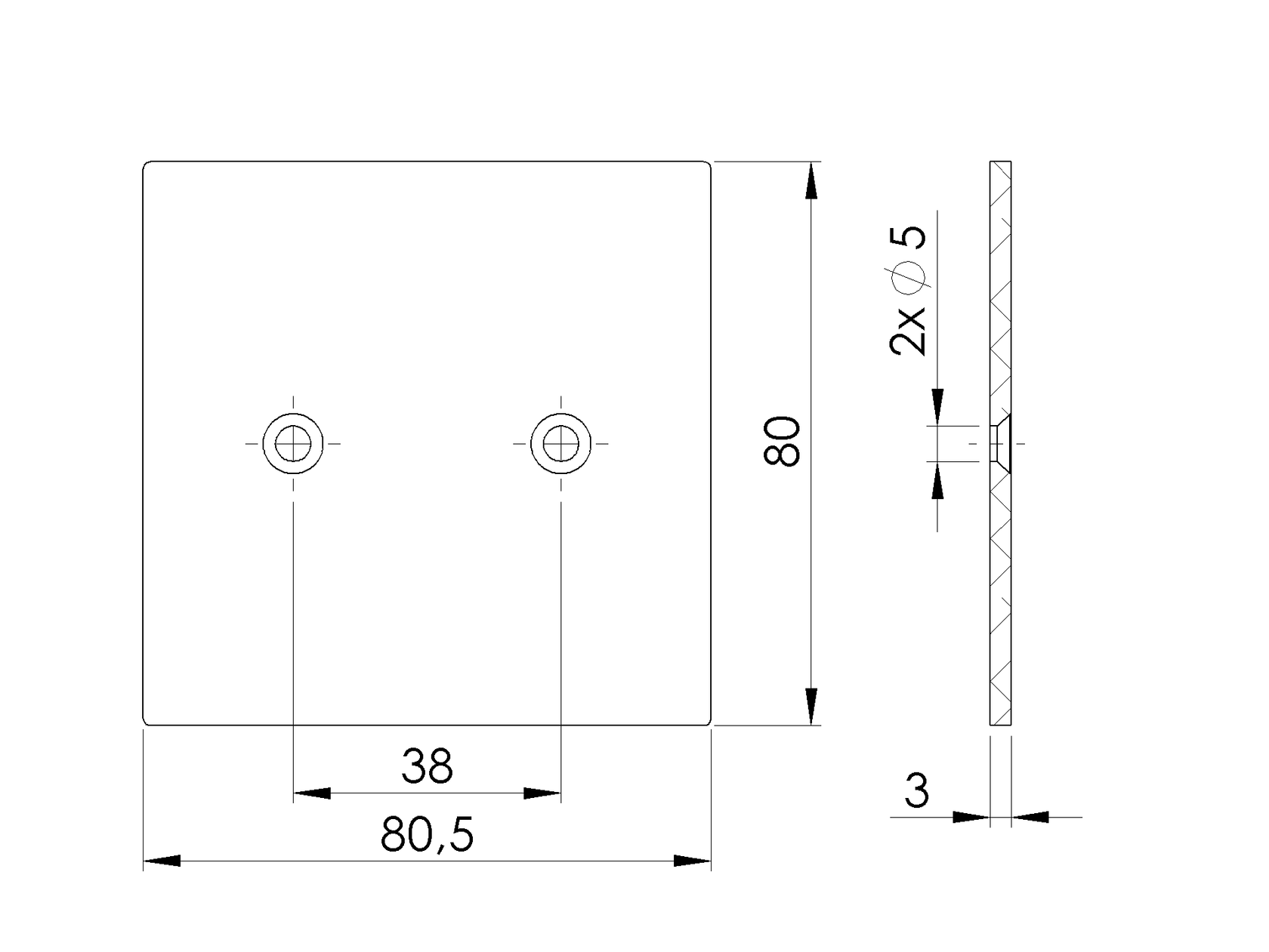 Alumínium oszlopfedél 80x80 R7016