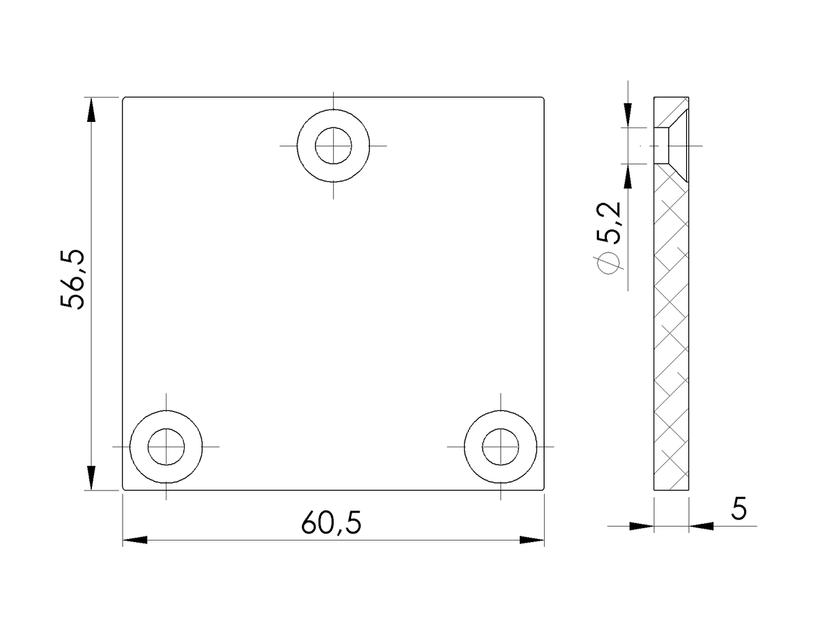 Hliníková spodná krytka stĺpika 56x60 - Antracit  RAL 7016
