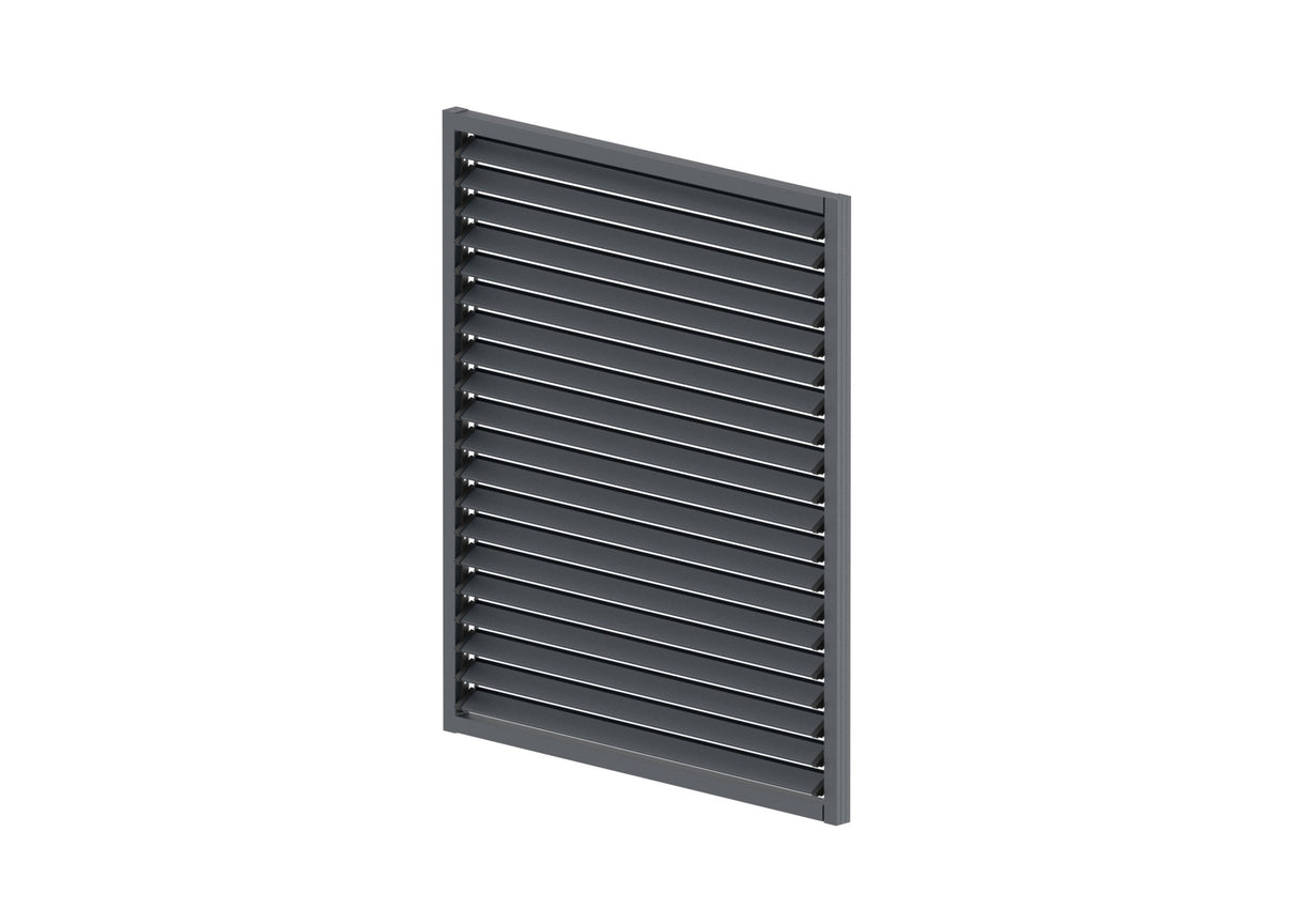 Set black plastic horizontal tilting system 1.86x1.34 m with 1.2 m AL Anthracite infill 20x95, in AL Anthracite frame 50