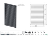 Set čierny plastový horizontálny naklápací systém 1,86x1,34 m s 1,2 m AL Antracit výplňou 20x95, v ALAntracit ráme 50x60