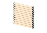 Set čierny pozinkovaný oceľový horizontálny naklápací systém 1,07 m čierny s 1,2 m drevenou borovicovou výplňou 19x95