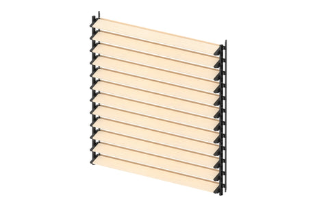 Set čierny pozinkovaný oceľový horizontálny naklápací systém 1,07 m čierny s 1,2 m drevenou borovicovou výplňou 19x95