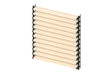 Set čierny hliníkový horizontálny naklápací systém 1,09 m s 1,2 m drevenou borovicovou výplňou 19x95