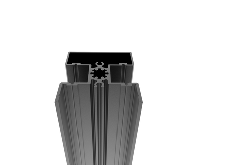 Alumínium kerítésoszlop 50 × 60 mm – 6 m – Antracit RAL 7016 - 20 mm széles betétekhez