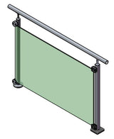 Felső rögzítésű oszlop üvegkorláthoz