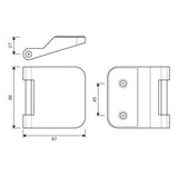 Rozsdamentes zsanér üvegajtóhoz office