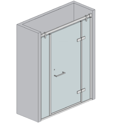 Toló üvegajtó vasalat - rozsdamentes lengőajtók