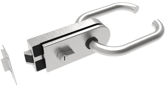 Rozsdamentes zárszerkezet üvegajtóhoz PZ