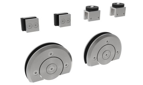 Toló üvegajtó vasalat - rozsdamentes profilban