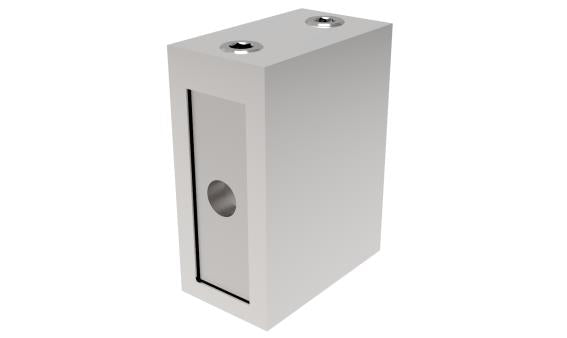 Falraszerelős rozsdamentes támrúdvég-síküveghez