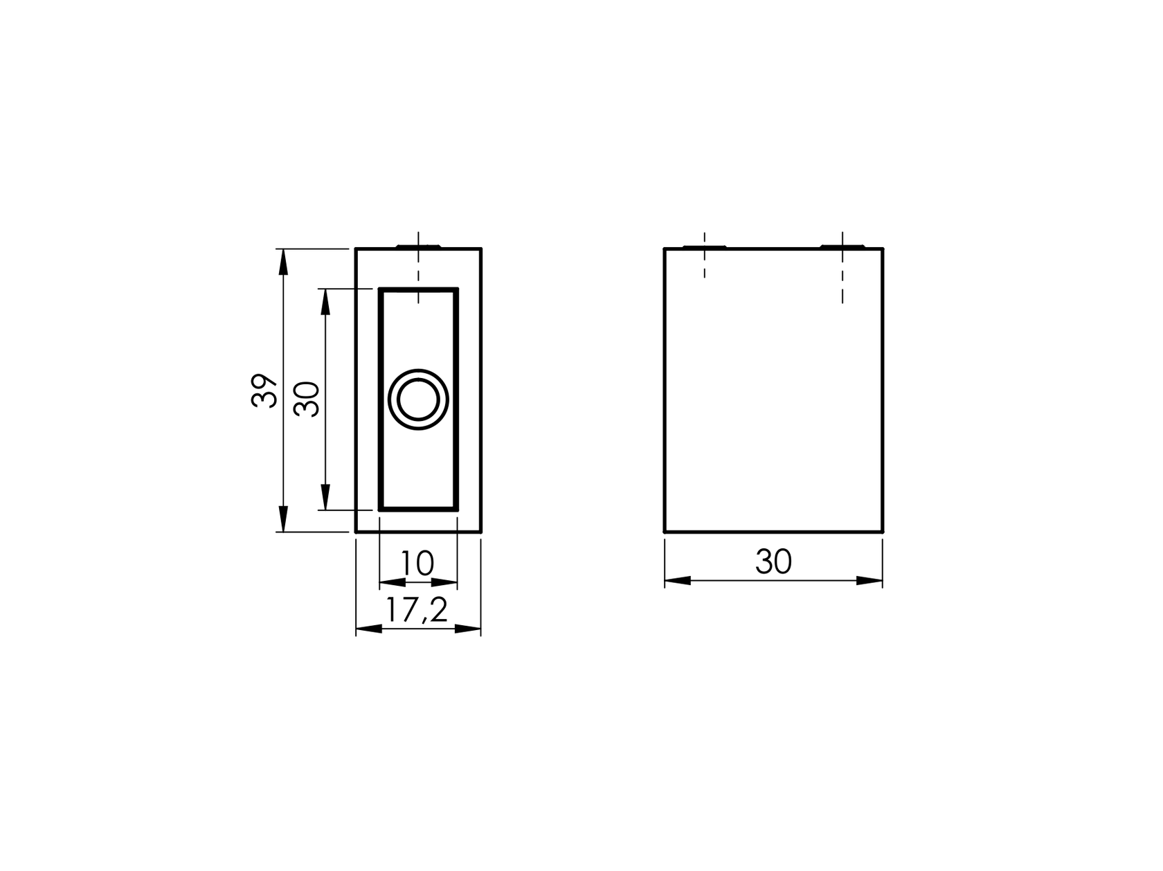 Falraszerelős rozsdamentes támrúdvég-síküveghez
