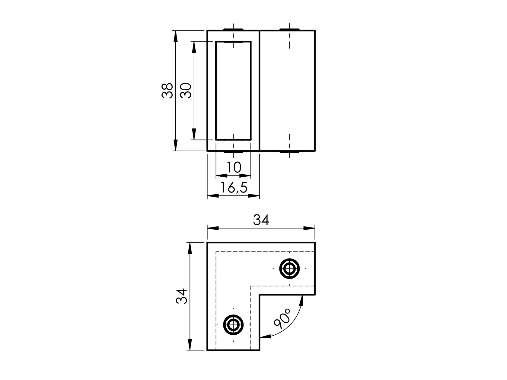 Rozsdamentes támrúdhoz sarokelem