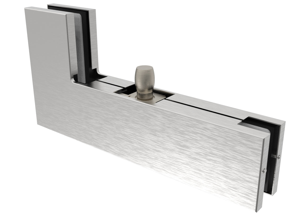 Szárnyas üvegajtó felső pánt tartó AISI 304, 218x1