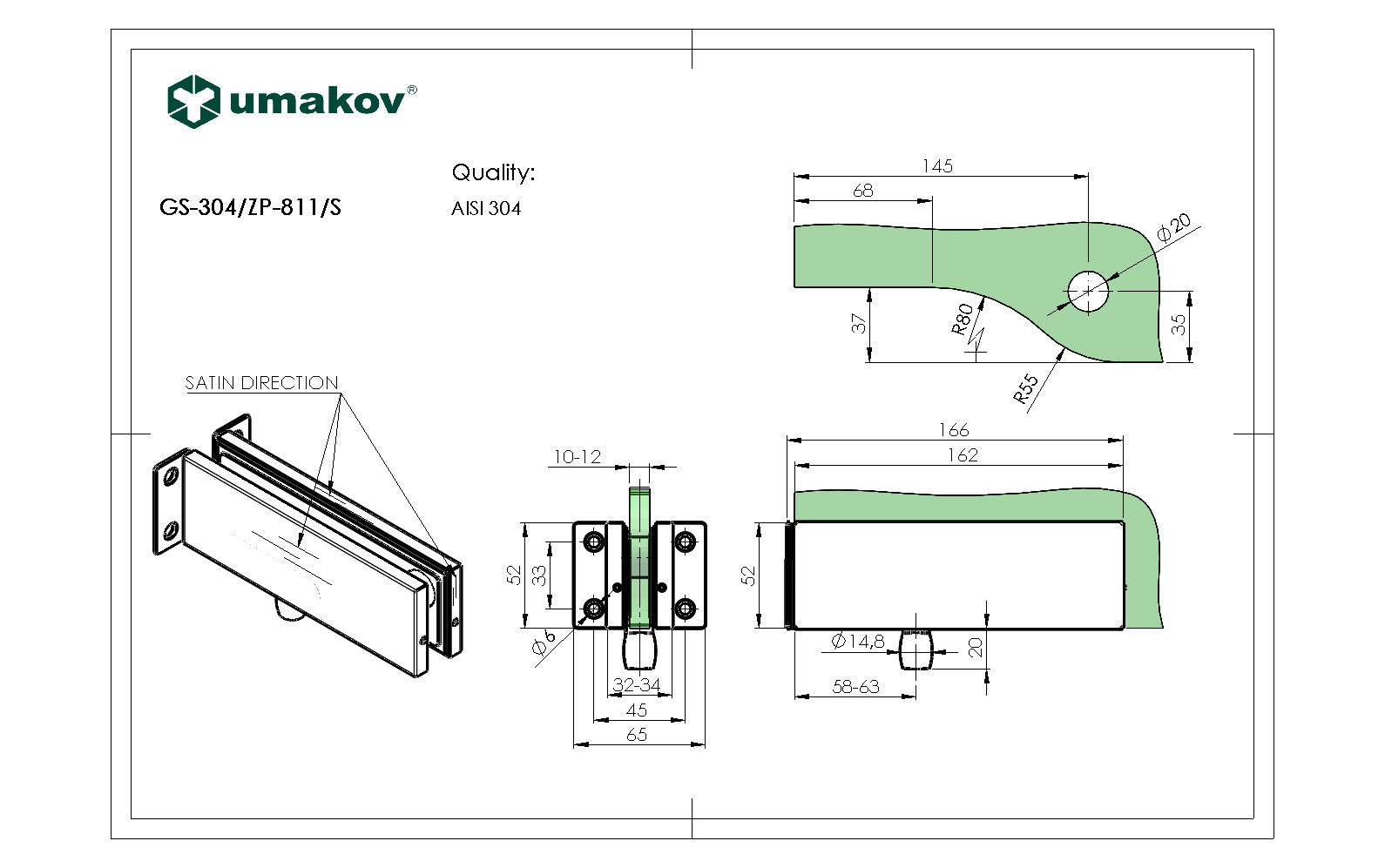 Fix üvegfalhoz-üvegfogó pánttartó tüskével