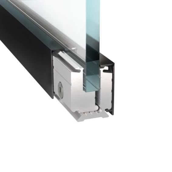 Alumínium profil üveghez, takaróval BLACK H40