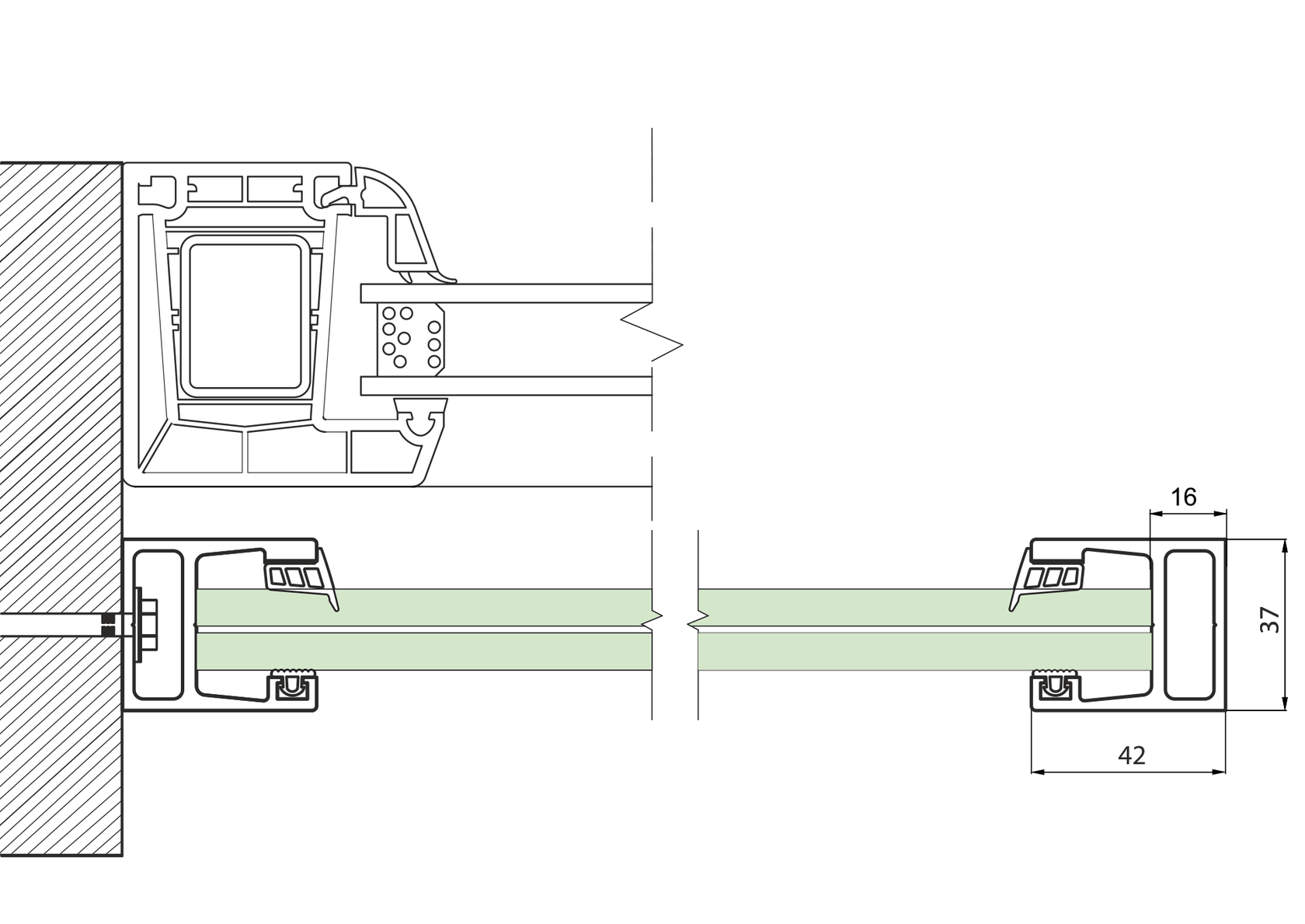 Franciaerkély alumínium szerelvény (üveg nélkül)