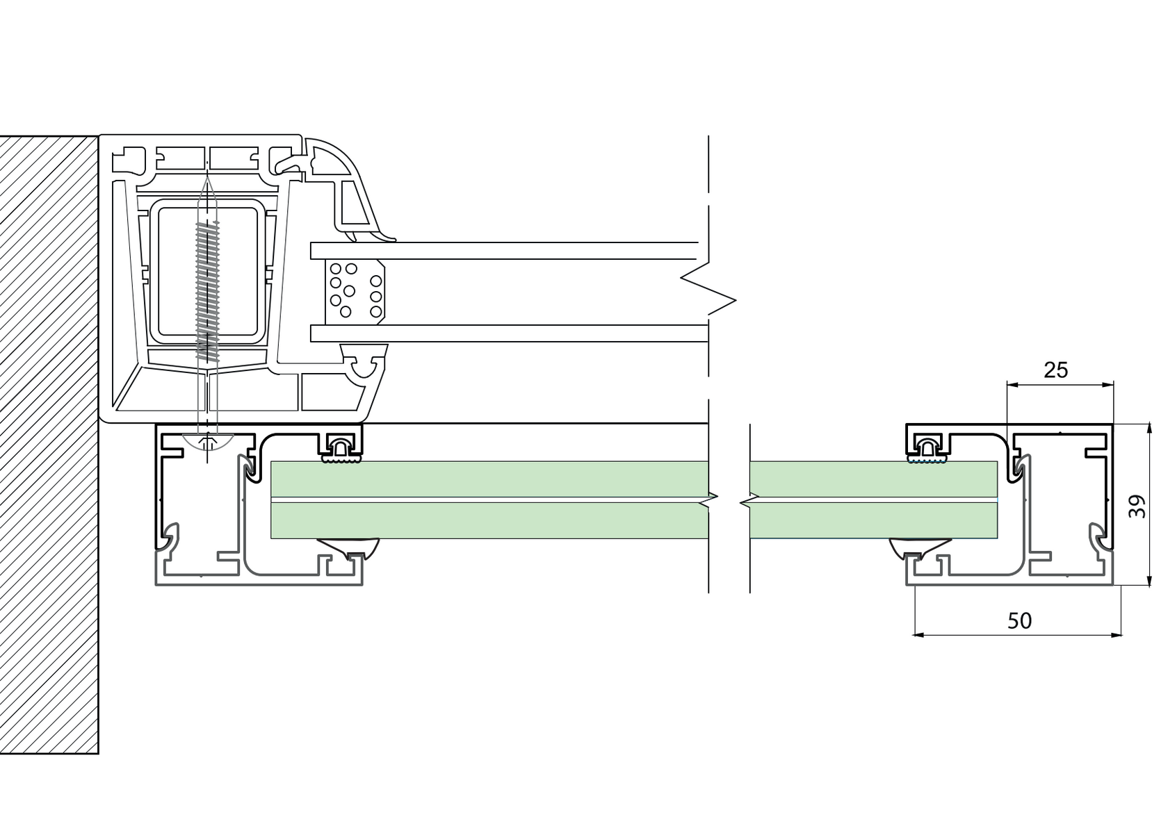 Franciaerkély alumínium szerelvény (üveg nélkül)