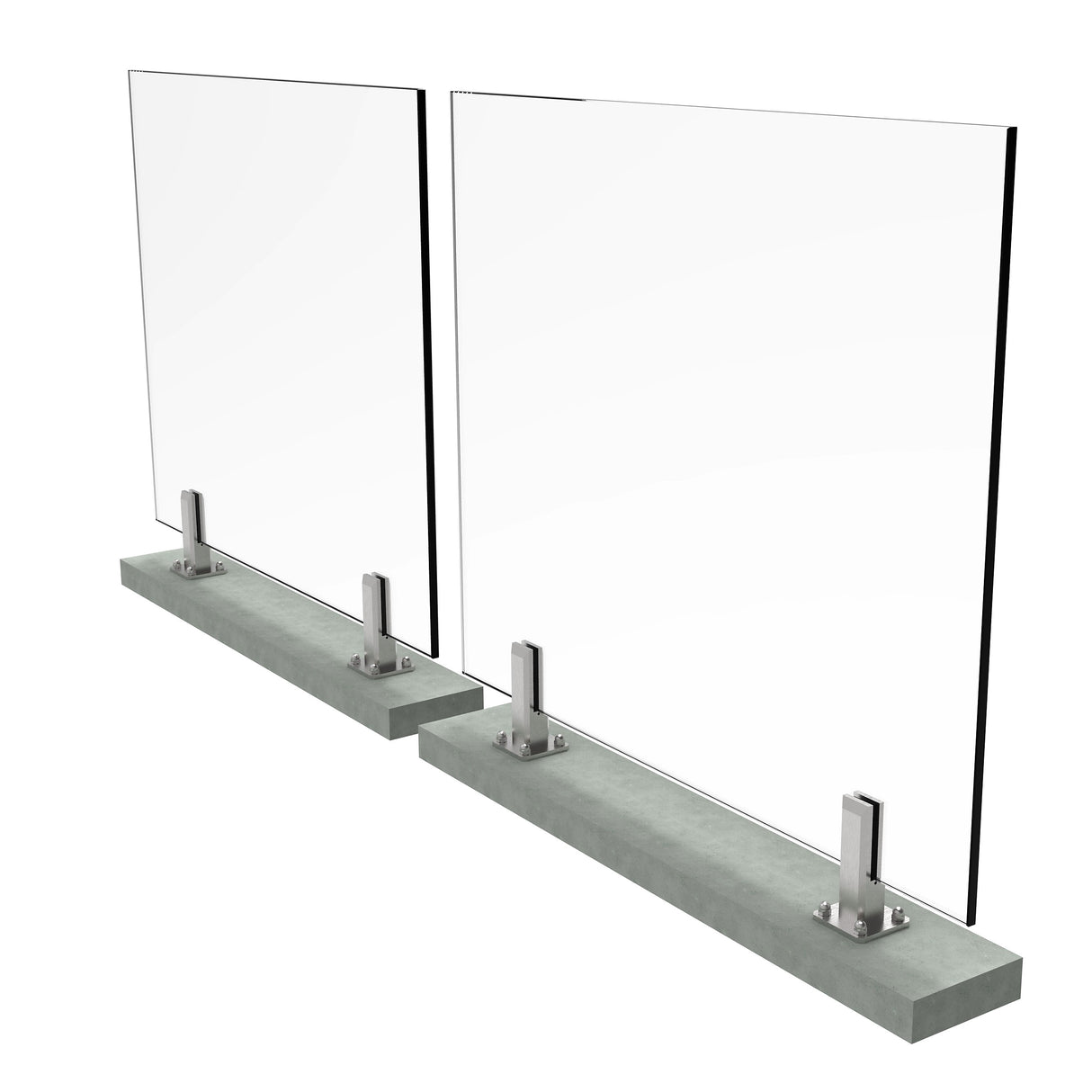 Vonalmenti üvegkorlát szett spigot oszlopokkal