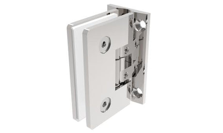 Krómozott sárgaréz zsanér üvegajtóra+falra +/- 90°