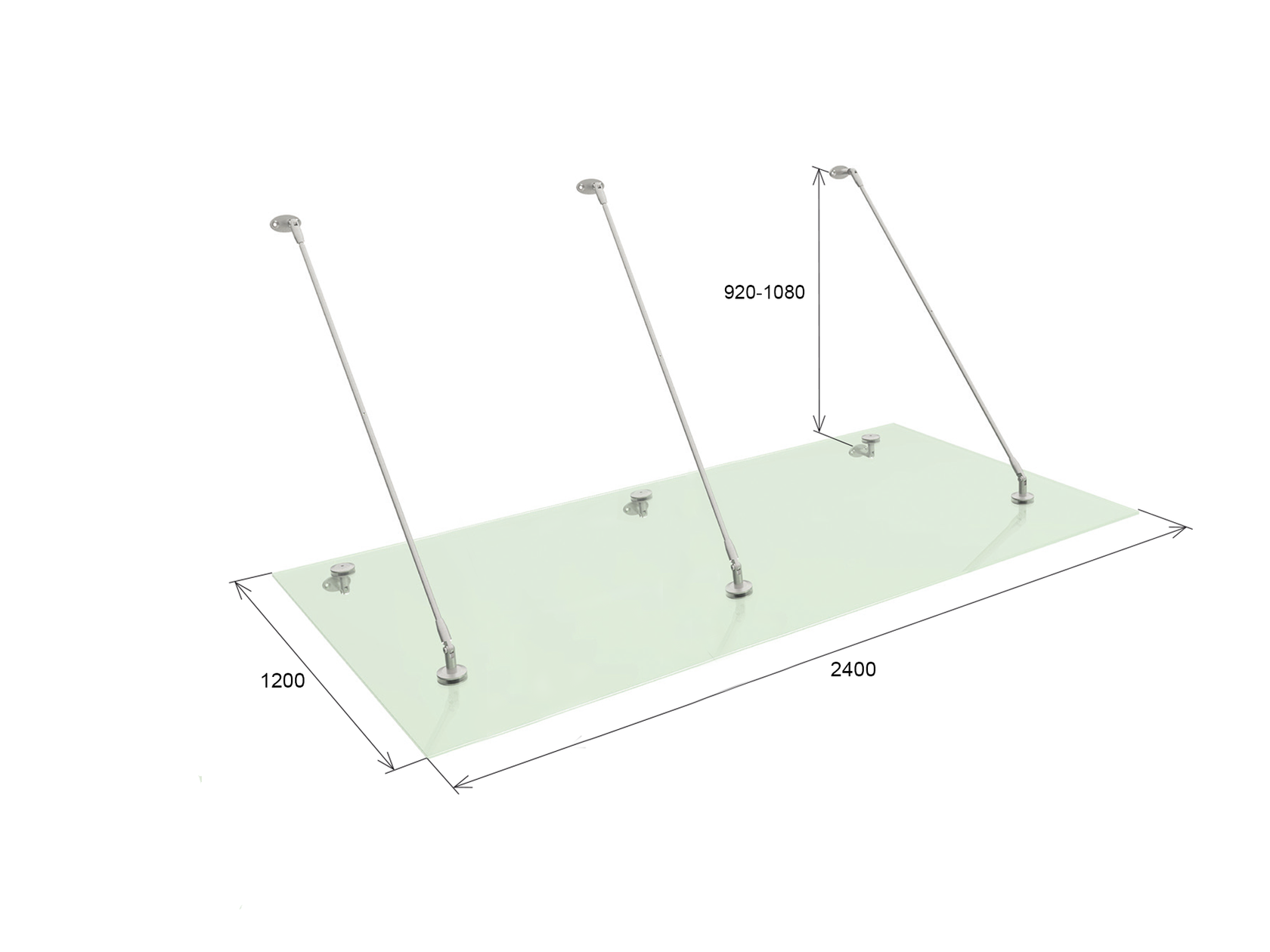 Üveg előtető garnitúra. AISI316, M12