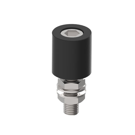 Támasztógörgő fekete PVC Zn, D42mm, black