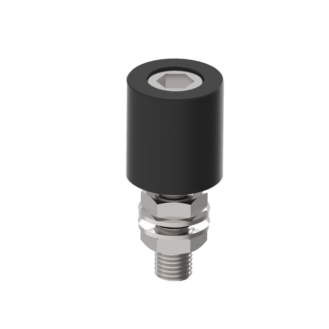 Támasztógörgő fekete PVC Zn, D42mm, black