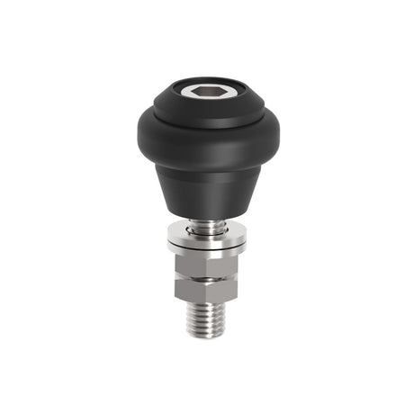 Gumigyűrűs támasztó görgő-fekete PVC, INOX,