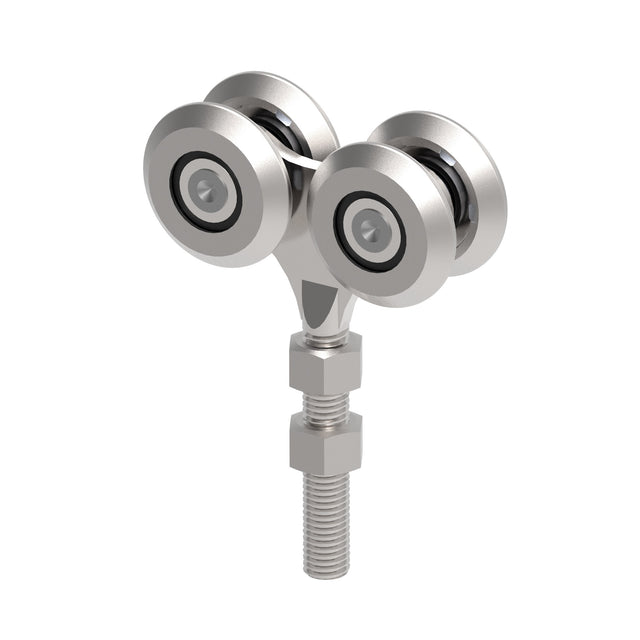 Függőkapu görgő (2x2), Zn, 42x54 mm sínhez