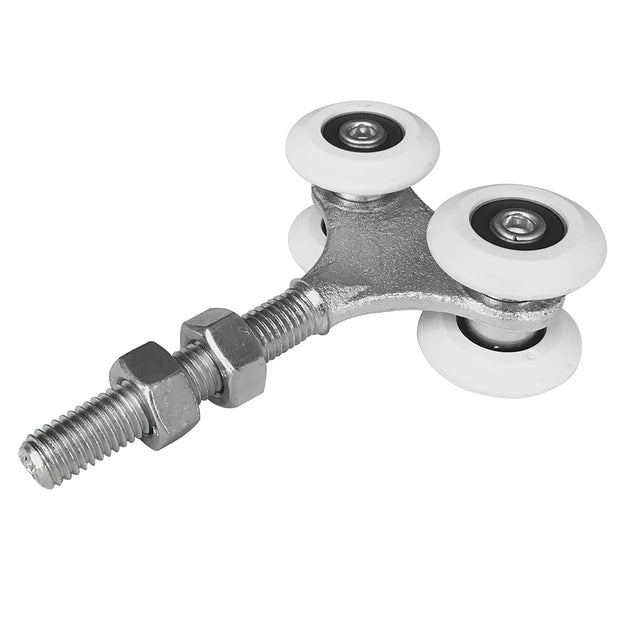 Függőkapu görgő (2x2), Nylon, 57x67 mm sínhez