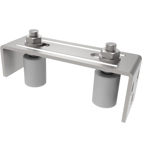 Rozsdamentes felső vezető 2 görgős, 165x57mm, D30