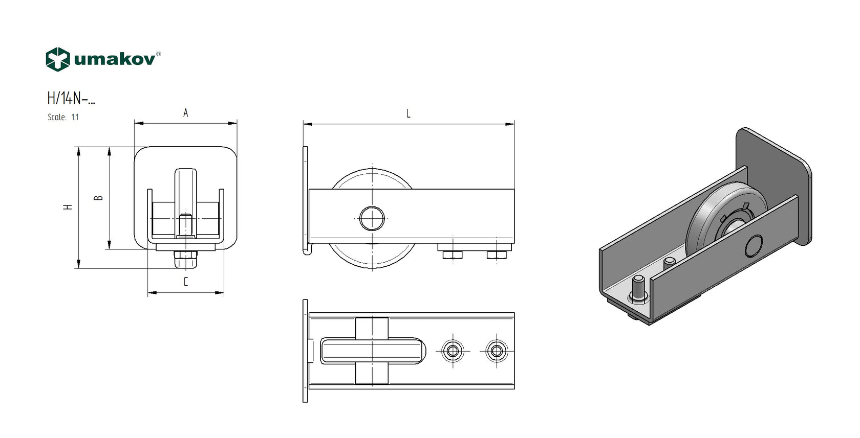 Felfutó görgő, 70x70