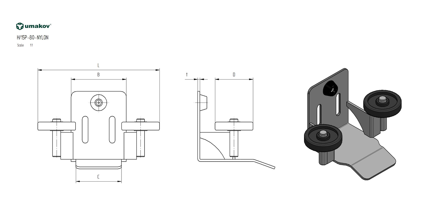 Fogadó konzol Zn, profile 80x80mm