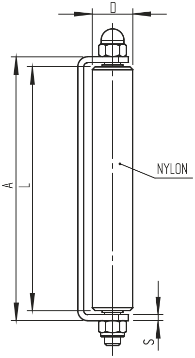 Ívelt toló, úszókapu támasztóhenger-gumiborításos