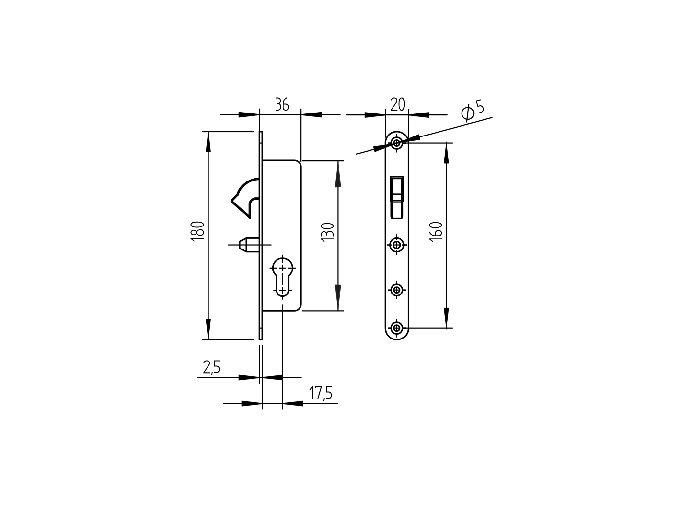 Toló/úszókapu kampós zár