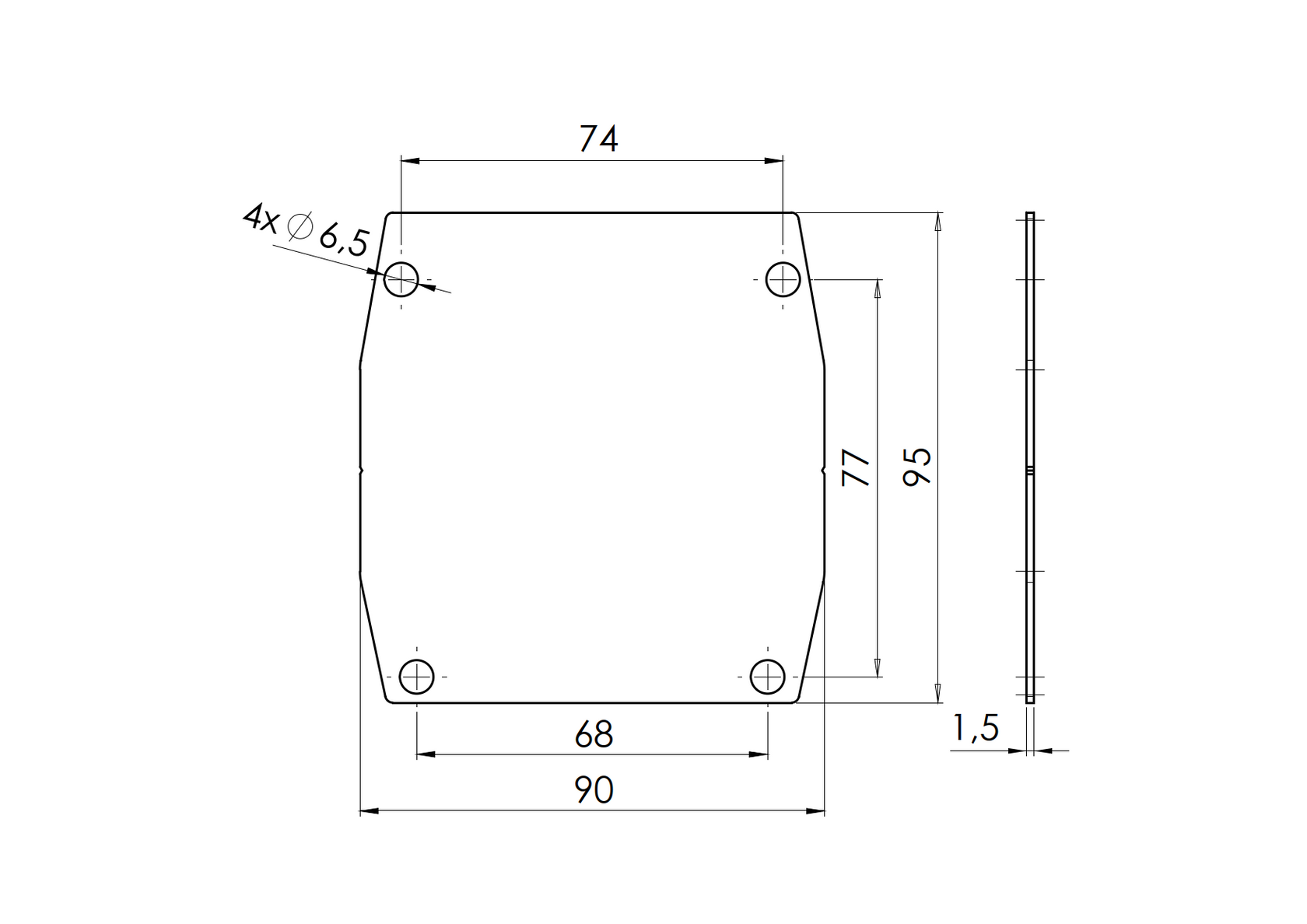 Krytka profilu Zn, profile 90x95mm, antracit