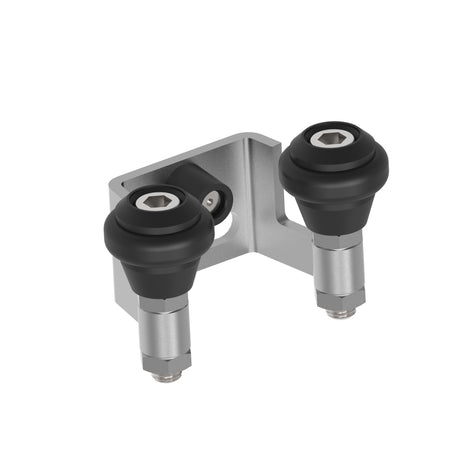 Felső megvezető-ütköző, Inox, b40mm, black rubber