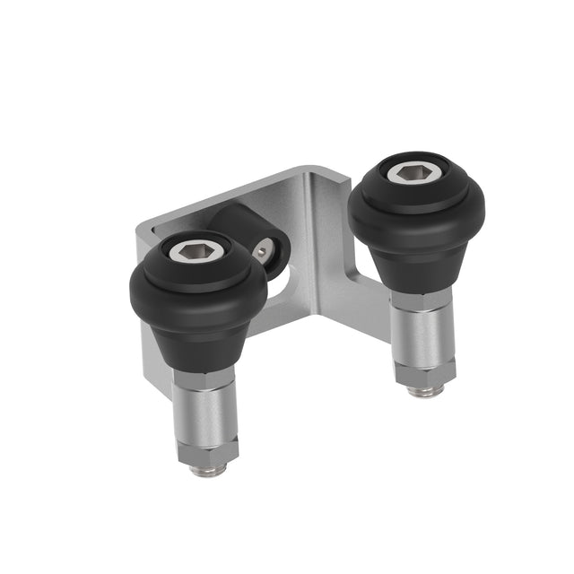 Felső megvezető-ütköző, Inox, b40mm, black rubber