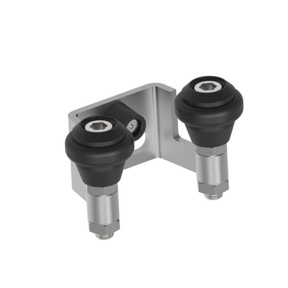 Felső megvezető-ütköző, Inox, b60mm, black rubber