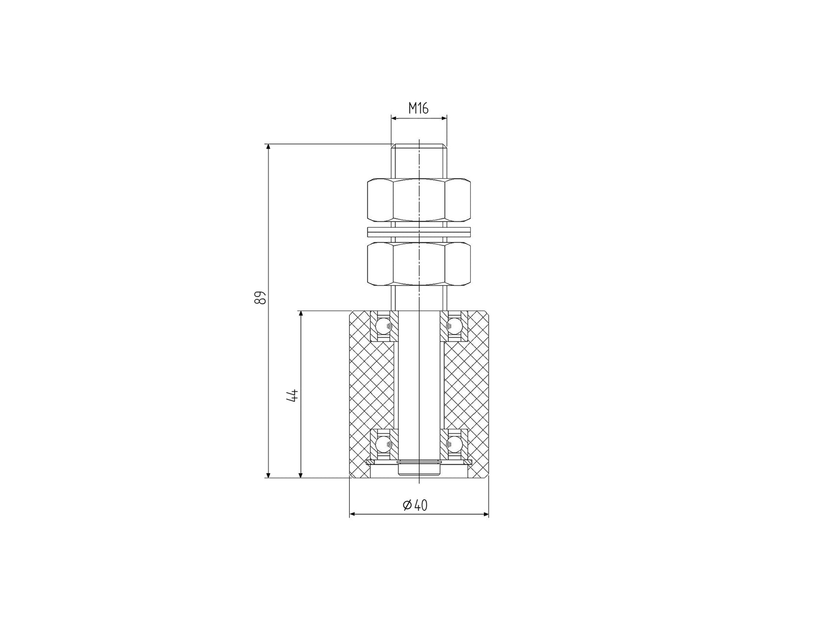 Gumigyűrűs támasztó görgő-fehér PVC Zn, D40mm,
