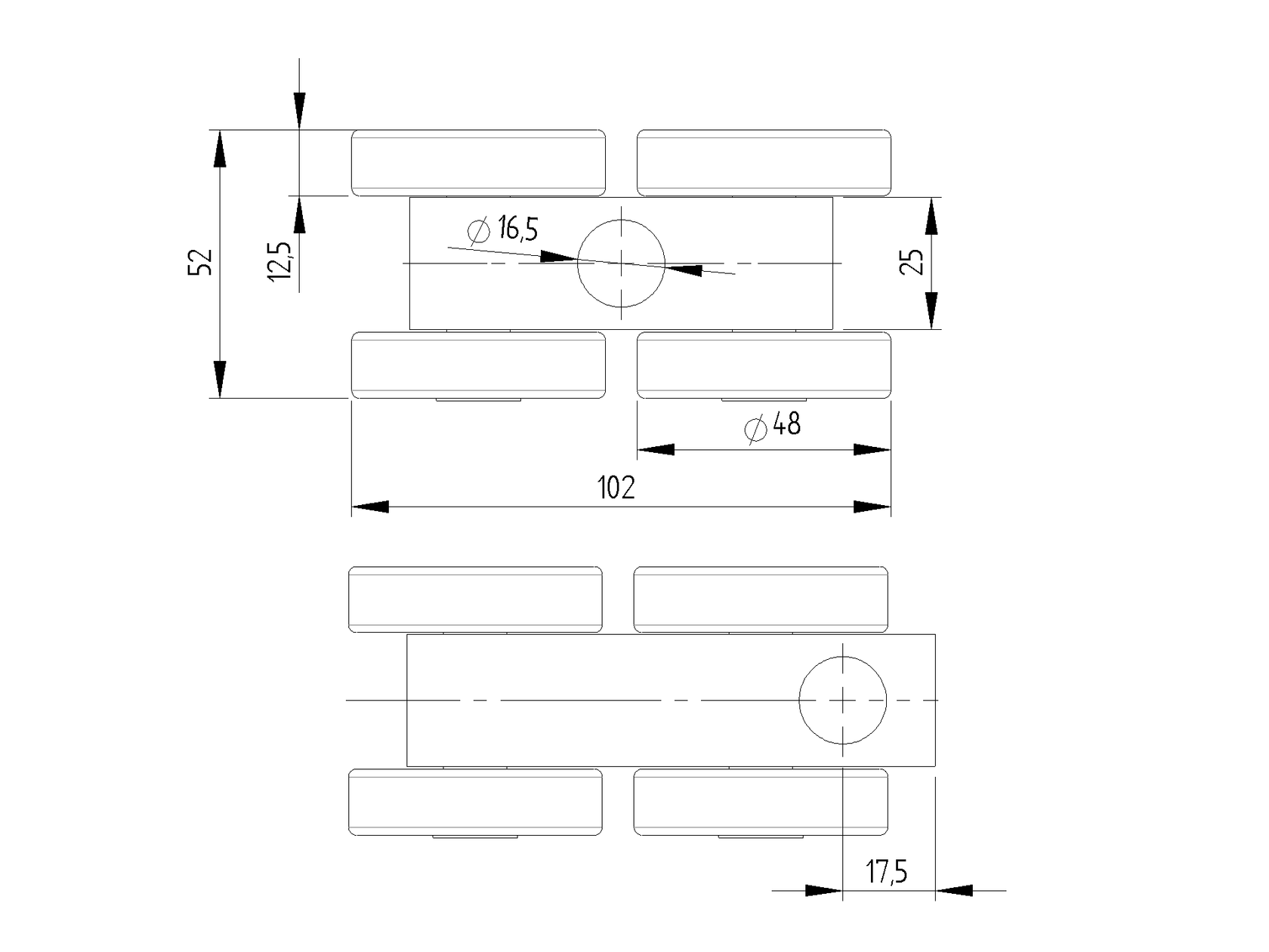 Függőkapu görgő, Zn