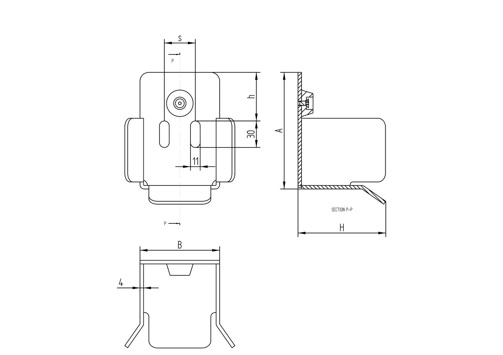 Fogadó konzol Zn, profile 136x142mm